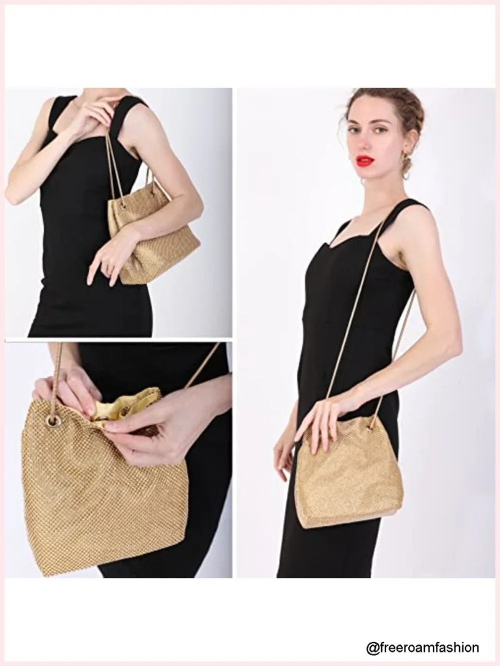Full Rhinestone Bucket Bag Evening Clutch Party Wedding Shoulder Bag